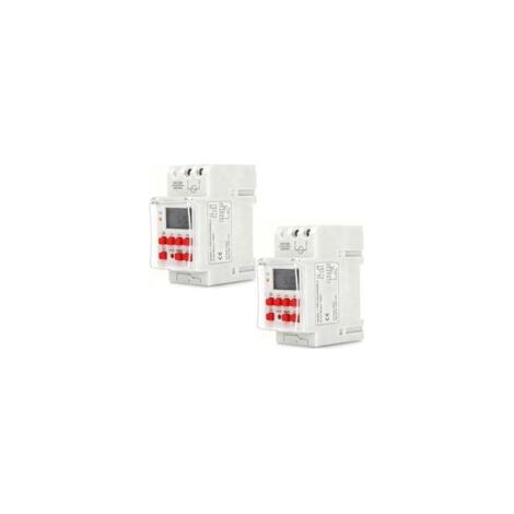 Zeitschaltuhr für elektrische Warmwasserbereiter, 2 Stück Zeitschalter, digitaler Zeitschalter 30A LCD-Display, 1-Sekunden-Timer, digitales Zeitrelais - Crezuo