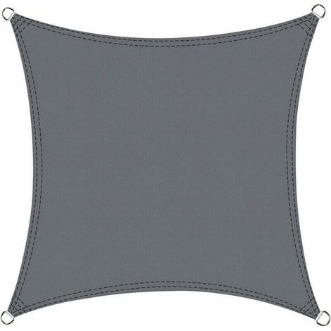 Cool Area Voile d'ombrage carré 2.5x2.5m Imperméable Toile Ombrage UV Protection pour Patio Jardin, Terrasse,Extérieur, Balcon,Couleur Gris, (1/4)