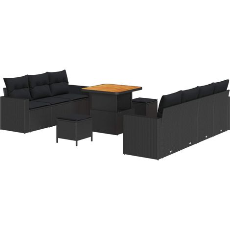 Maison Exclusive - Garten-Sofa-Set mit Kissen mit Speicher 10 pcs