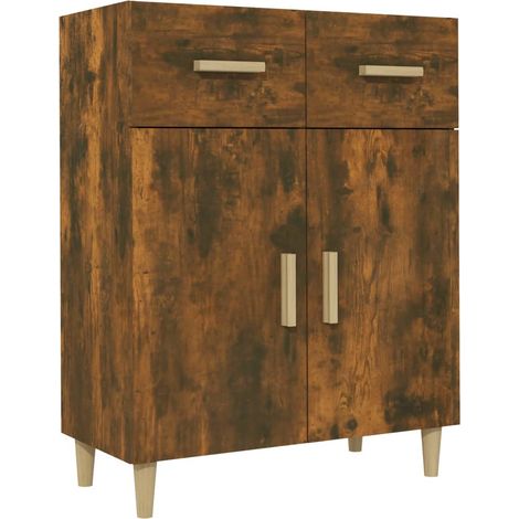 vidaXL Sideboard Smoked Oak 69,5x34x89 cm Engineered Wood