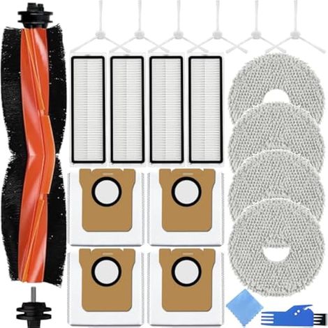 Pièces de rechange pour Xiaomi X20+ Robot Aspirateur Sac à poussière Tapis de nettoyage Filtre Hepa Brosse à rouleau principale Brosse à bord latéral Kit d'accessoires pour sac d'aspirateur (1/4)
