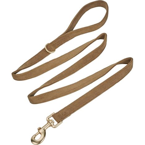 Correa de pana suave para perros - marrón café - mediana (1/2)