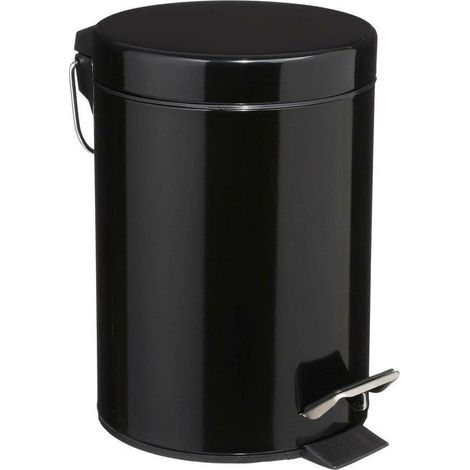 Cube de poubelle 3L Pédale en métal noir (1/4)