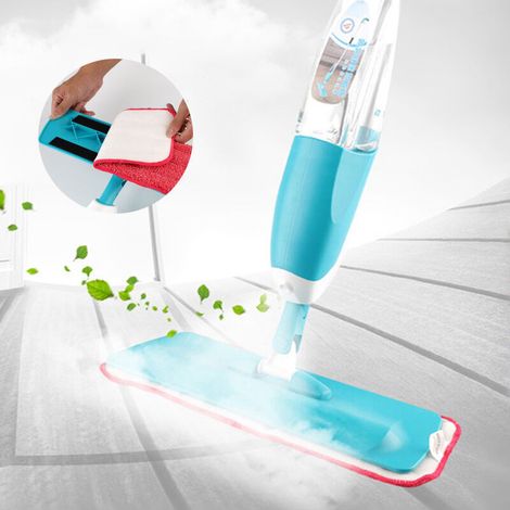 Balai Vapeur avec Pulvérisation Mop Spray Pliable Bleu (1/5)