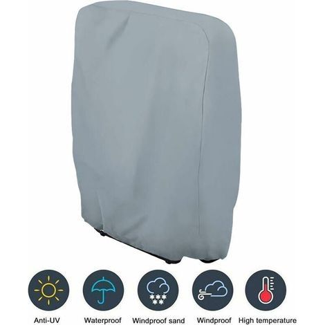 Housse pour mobilier de jardin Housse de chaise pliante Housse de protection pour chaise longue Bain de soleil Mobilier de jardin étanche anti-UV Protection contre les dommages, 71 x 110 cm(grise) (1/5)
