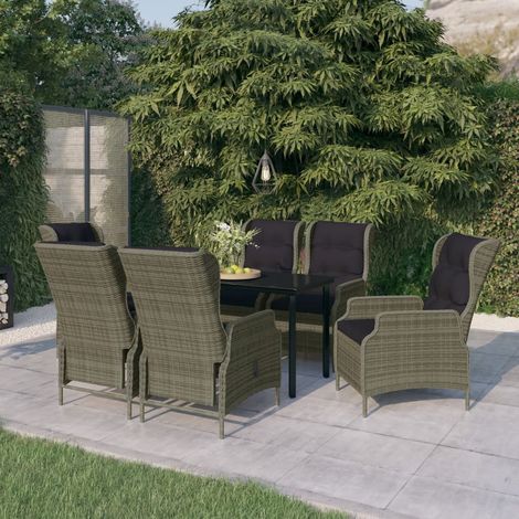 FIMEI Ensemble de salle à manger de jardin 7 pcs Marron (1/5)
