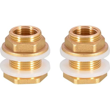 2 Stück DN20 3/4 Messing-Wassertank-Schlauchanschluss-Adapter Wasserhahn-Regeneimer-Steckdose Messing-Tanksteckdose für Wasserhahn-Regeneimer-Wassertank