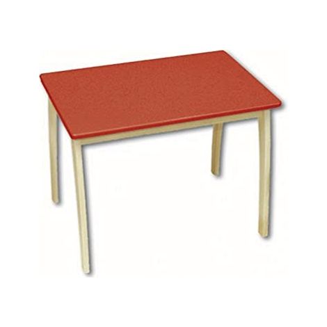 roba Tavolo per bambini, In legno massello e MDF, Con piano laccato colorato, A x L x P 56 x 76 x 52 cm, Rosso (1/3)