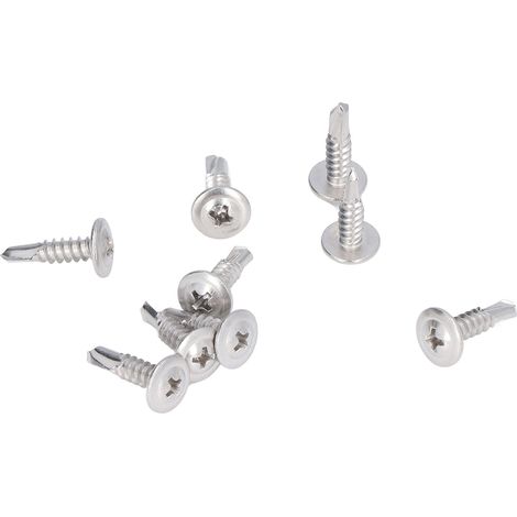 Vis à bois autoforeuses 304 inox, tête fraisée avec rondelle, 100 pièces, M4,8 x 19 mm (1/5)