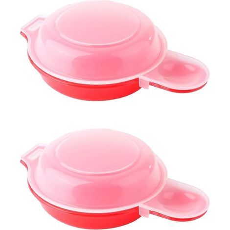Lot de 2 pocheuses à œufs pour micro-ondes en polypropylène facile et rapide avec couvercle transparent (1/5)
