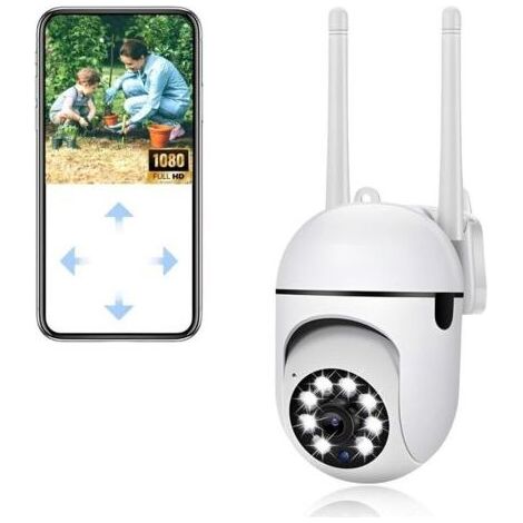 Caméra Surveillance WiFi Extérieur/Intérieur 1080P - Vision Nuit Couleur - Rotation 355° - Détection Mouvement - Audio Bidirectionnel par (1/4)