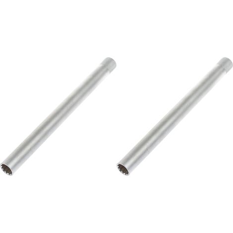 Pack de 2 Llaves de Vaso para Bujía 14 y 16 mm 12 Caras con Imán Extra Larga 250 mm para Carraca 3/8 ideal para talleres y automoción (1/4)
