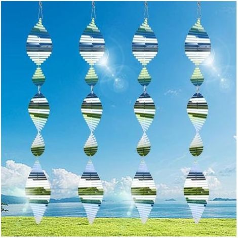 Équipement anti-oiseaux pour terrasse extérieure, ensemble d'équipement anti-oiseaux, moulin à vent 3D hautement réfléchissant, décoration de jardin extérieur 4pcs (1/5)