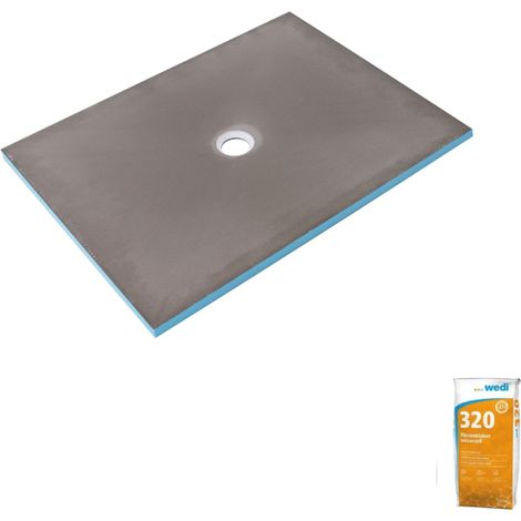 Receveur de douche à carreler 150 x 100 WEDI Fundo Primo rectangle écoulement centré + colle 320