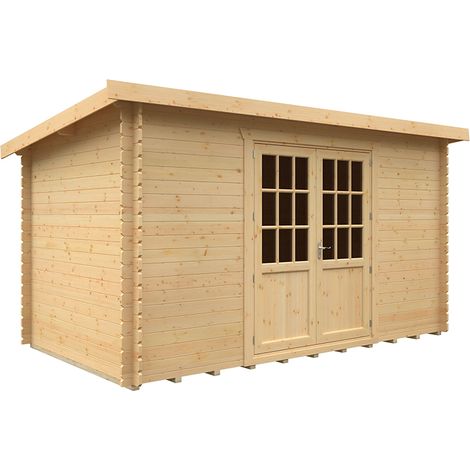 14x8 The Kingsley 28mm Cabin - L415 x W235 x H232.8 cm - Solid Wood/Softwood/Pine - Natural