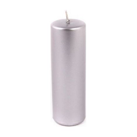 CANDELA PILLAR SILVER GREY H. 15 X DIAM. 5 CM