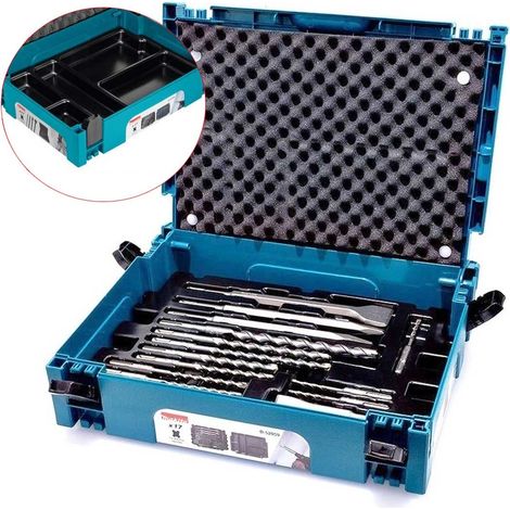Makita 17 Piece SDS Plus Drill Bit + Bullet Cold Flat Chisel Set +Inlay+ Makpac