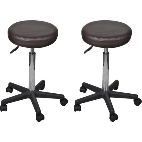 Bürohocker 2 Stk. Braun 35,5x84 cm Kunstleder