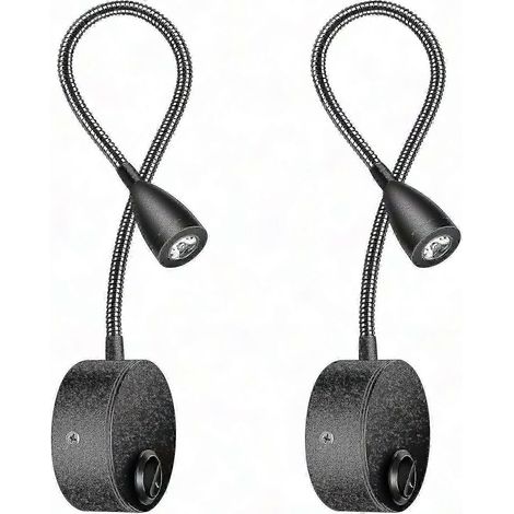 Lot de 2 Lampes de Chevet LED Noires pour Tables de Nuit - Design Moderne et Élégant (1/5)