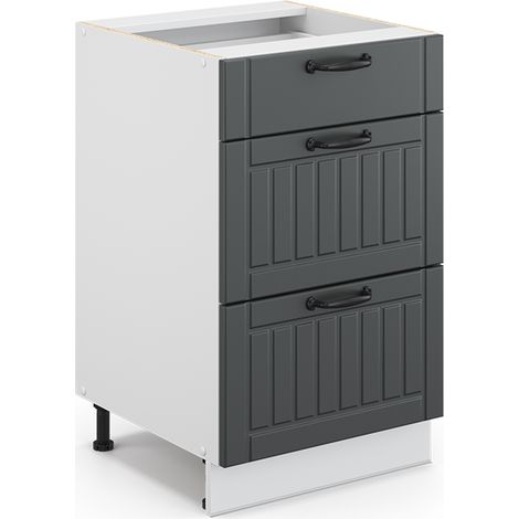 Armario de baño Fame-Line, Antracita, 50 x 81.6 cm sin encimera, Vicco