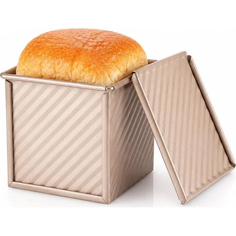 Dos moldes para hornear pan tostado con tapa. (1/2)
