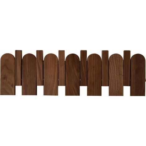 Wandgarderobe aus Walnussholz, Garderobenständer im Klaviertasten-Design, 6 klappbare Haken, gefertigt aus Buche und Buche (1/5)