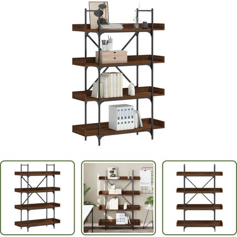 Rangement livres - Bibliothèque 4 niveaux chêne marron 100x33x145,5 cm (1/5)