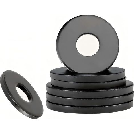 Lot de 20 Rondelle Plate, M8mm x 16mm Rondelle D'étanchéité Circulaire pour Vis Tige Filetée, Noir