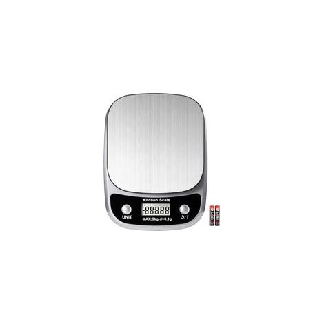 Balance de cuisine numérique (grammes et onces), petite balance numérique professionnelle 3 kg/0,1 g pour la perte de poids. (1/5)