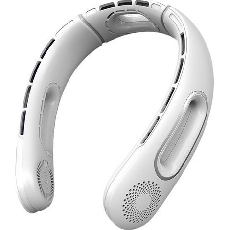 Ventilateur tour de cou portable, rechargeable par USB, 3000 mAh, sans pales, 4 vitesses, cadeau d'été pour femmes, hommes et enfants, idéal pour l'intérieur et l'extérieur, les voyages, le sport et l (1/5)