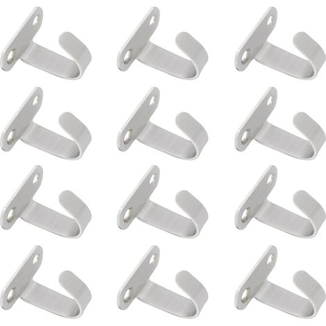 Un juego de 12 ganchos de techo de acero inoxidable, aptos para baños y cocinas, que se pueden utilizar para colgar bufandas, toallas, llaves, etc. (1/5)