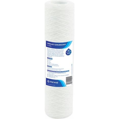 Cartuccia filtro acqua a stringa da 10 pollici, 5 micron, rimuove sedimenti e ruggine PP10-5 (1/4)