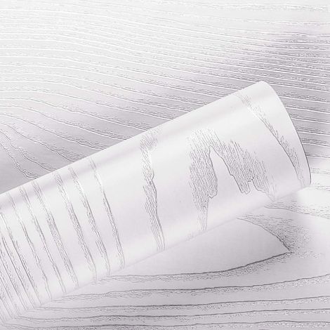 Papier Peint Bois Blanc de 40 CM 5 M Film Adhésif pour Meuble Bois Cuisine Chambre Salon Bureau Étagère Commode Papier Peint Adhésif les 30 (1/4)