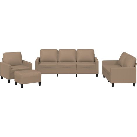 Maison Exclusive - Set di Divani 4 pz con Cuscini cappuccino in Similpelle