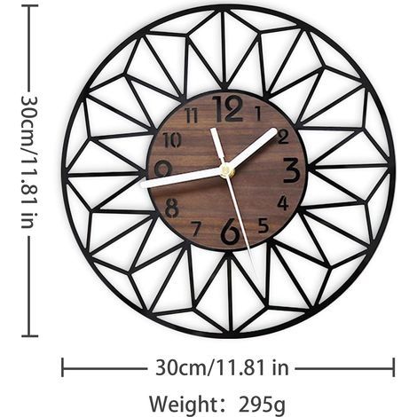 30 cm geräuschlose Retro-Wanduhr – Hochwertiges Acryl – Vintage-Dekoration für Wohnzimmer, Büro, Schlafzimmer – Geräuschloser Betrieb – (1/4)