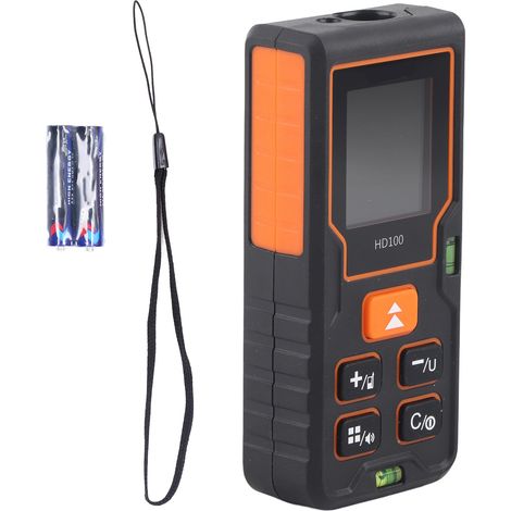 Laser-Entfernungsmesser mit LCD-Display und Doppelwasserwaage HD100