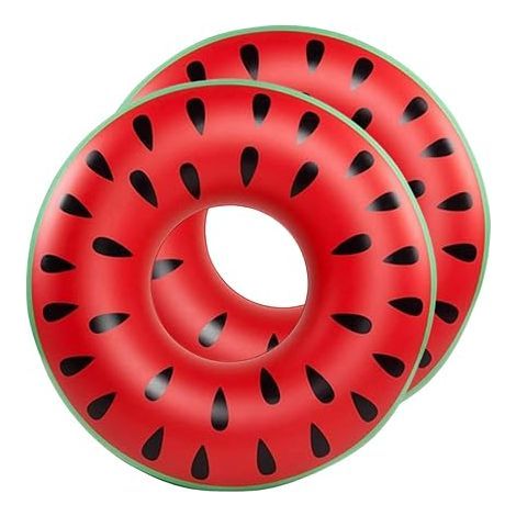 Watermelon Swim Ring 75cm Inflatable Watermelon Swim Ring Adult Swimming Pool Inflatable Fruit Shape Swim Ring (1/5)
