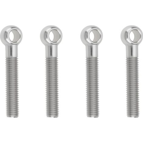 Set of 4 M12 x 70 mm 304 stainless steel shoulder lifting eye bolts for threaded machine mounting (1/5)