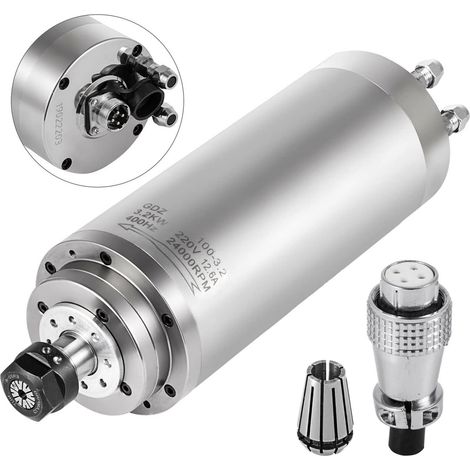 Kit de Moteur de Broche sans balais CNC Moteur de Broche refroidi à l'eau 0.8KW- 3KW Pince Haute Vitesse ER11 ER20 for CNC Gravure fraiseuse convertisseur de fréquence (Color : 3KW, Size : X) (1/5)