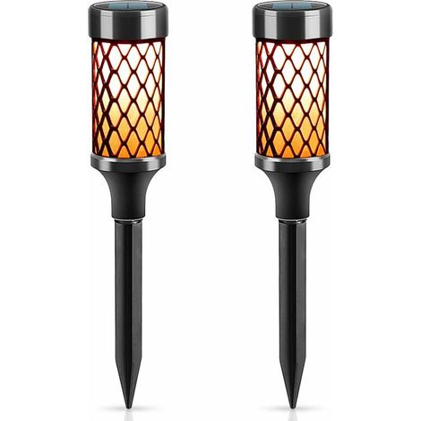 Lampe Solaire Extérieur Jardin Blanc Chaud,Lampe LED Décoration Eclairage Solaire Etanche IP65 Exterieur Decoration Pour Chemins/Yard/Patio/Deck/Mariage/Fête, 2 Packs (1/5)