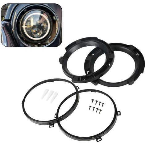 Paire de bagues de fixation de phares, 7 pouces, de remplacement pour Jeep Wrangler JK 2007-2017