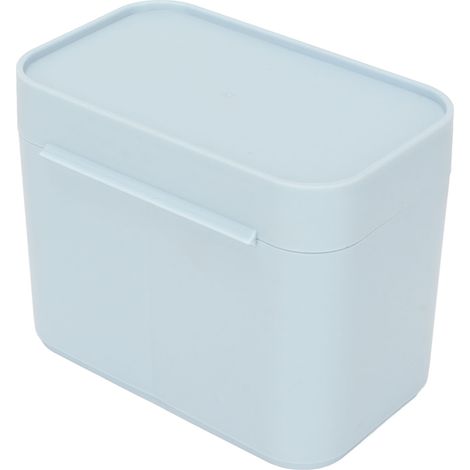 Boîte de rangement bureau 2 compartiments séparés, organiseur multifonctionnel anti-poussière grande capacité, plateau unique avec coussinet en coton, bleu (1/5)