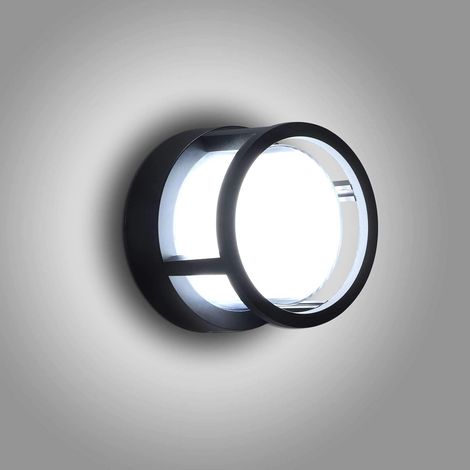 Applique Murale Extérieure LED 12W étanche IP65 Lampe Murale Extérieure En Aluminium Rond Pour Cour Jardin Terrasse Proche Mur Pathway Patio Villa Couloir (Blanc Froid)-Fei Yu (1/5)