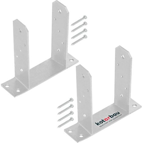 KOTARBAU® 2 Pièces Support Poteau Bois - à Visser - TT - Acier Galvanisé - 120 mm - Argent - Pied de Poteau - Fixation Robuste - Embase (1/5)