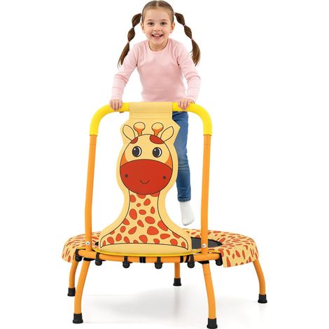 COSTWAY Mini Trampolino per Bambini, Copertura Imbottita,Cuscinetti Antiscivolo,Arancione (1/5)