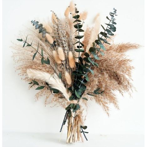 Herbe de la Pampa Verte Séchée – Décoration Table Salon et Salle à Manger – Fleurs Artificielles Élégantes pour Intérieur Été (1/4)