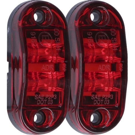 Feux latéraux 2 LED Rouge 10-30V, haute luminosité, clignotants pour voitures, camions, remorques et camping-cars (1/5)