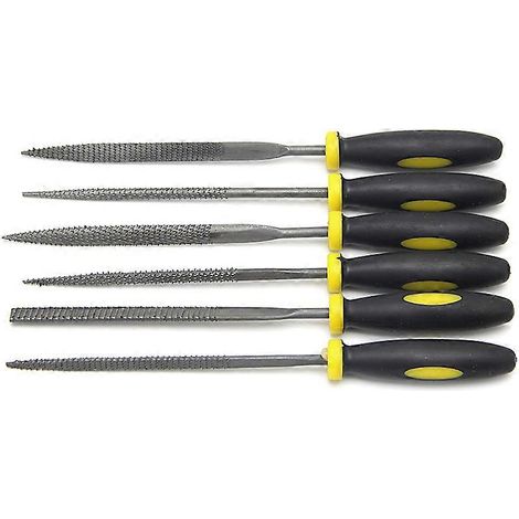 Lot de 6 mini limes à aiguilles métalliques de 140 mm pour documents, outils à main pour le travail du bois (1/5)