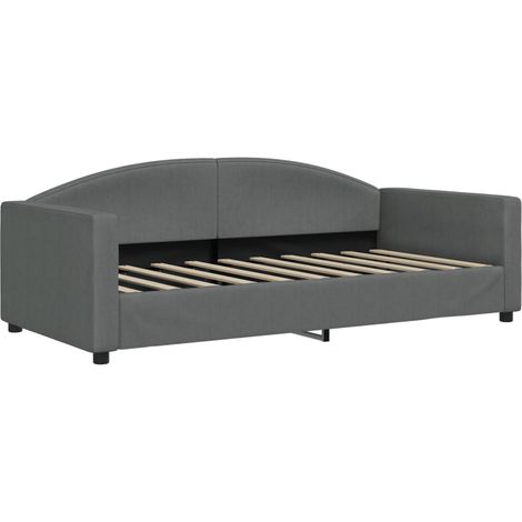 vidaXL Letto da Giorno Grigio Scuro 90x190 cm in Tessuto