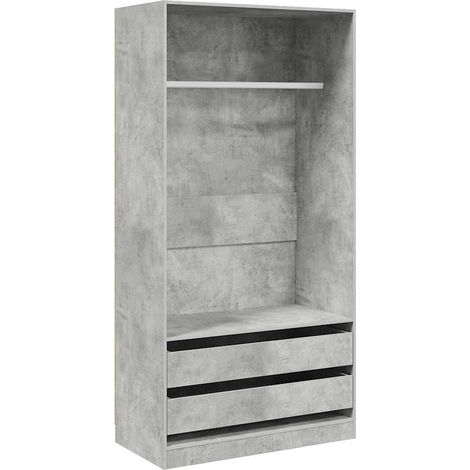 vidaXL Wardrobe Concrete Grey 100x50x200 cm Engineered Wood